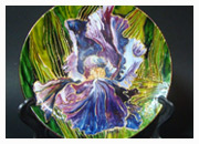 Декоративная тарелка. Ирисы 4. 1500 руб