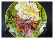 Декоративная тарелка. Ирисы 5. 1500 руб
